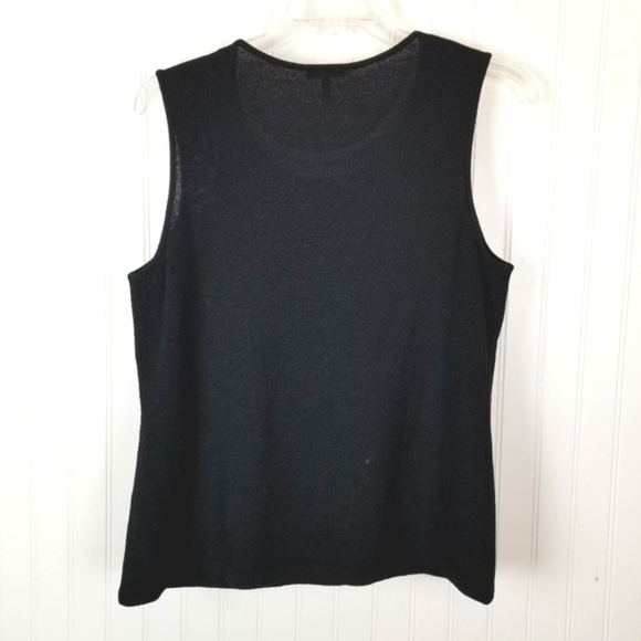 Escada Womens XXL Sleeveless Tank Top Sweater Wool Viscose Black EU 46 Size 16 - Picture 2 of 7